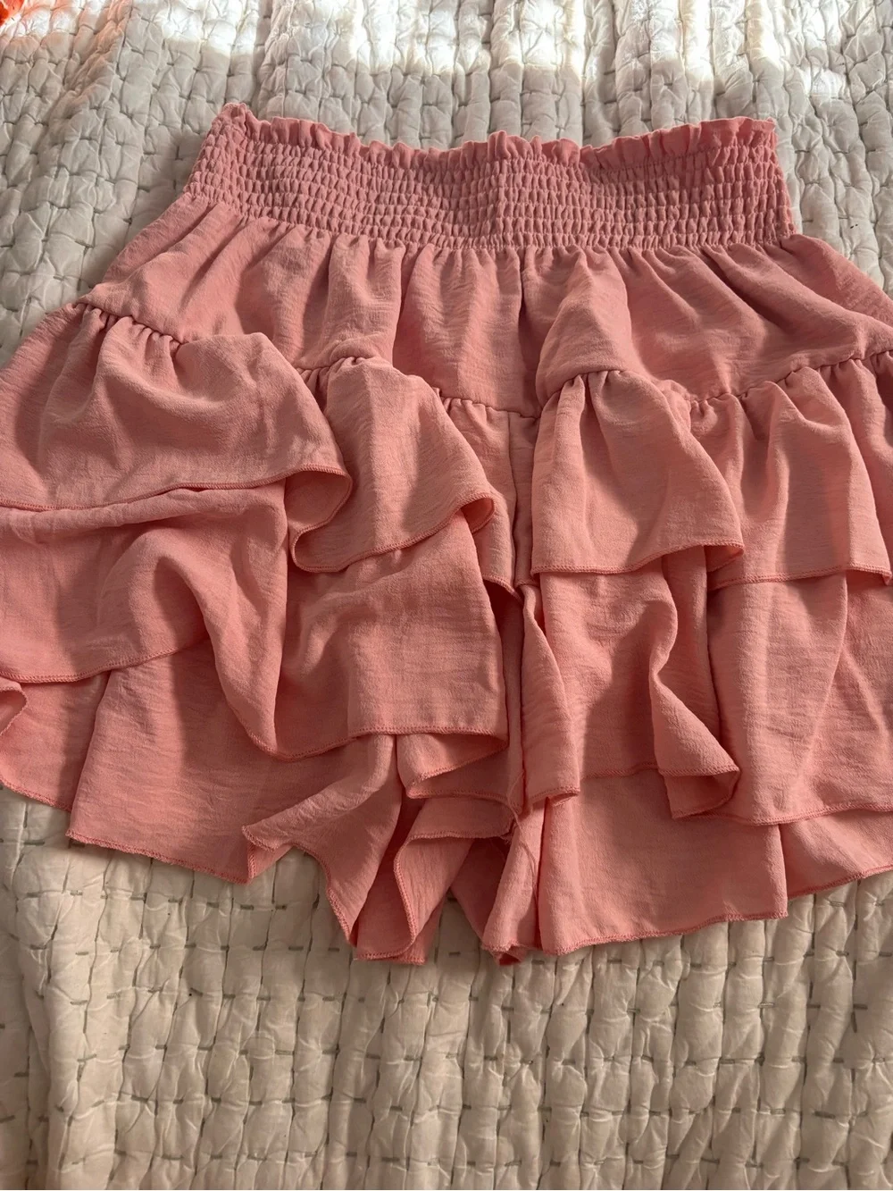 Ruffled Tiered Pink Women's Skirt